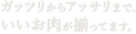 ガッツリからアッサリまで、